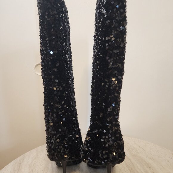 I.N.C. International Concepts Skylar Cuff Pointed-Toe Dress Black Sequins - c003 - Picture 2 of 8